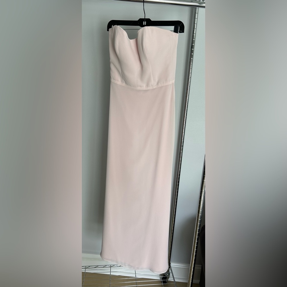 Amsale Pink Strapless Sweetheart Gown